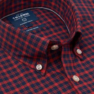 Men's TM Lewin Navy/Red Oxford Cotton Shirt (M) (EUC)